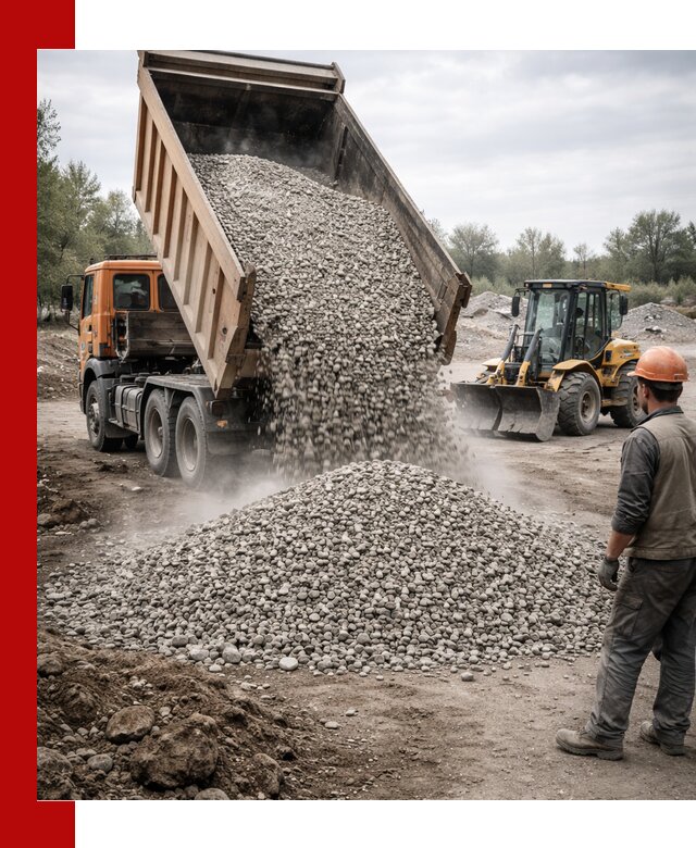 Доставка щебня в Орле крупными и мелкими фракциями