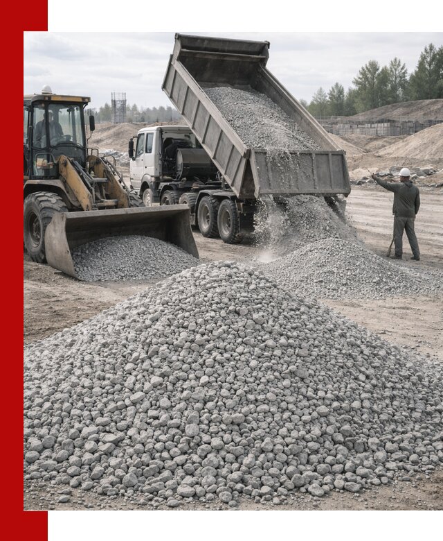 Доставка известнякового щебня фр. 5–20 в Орле