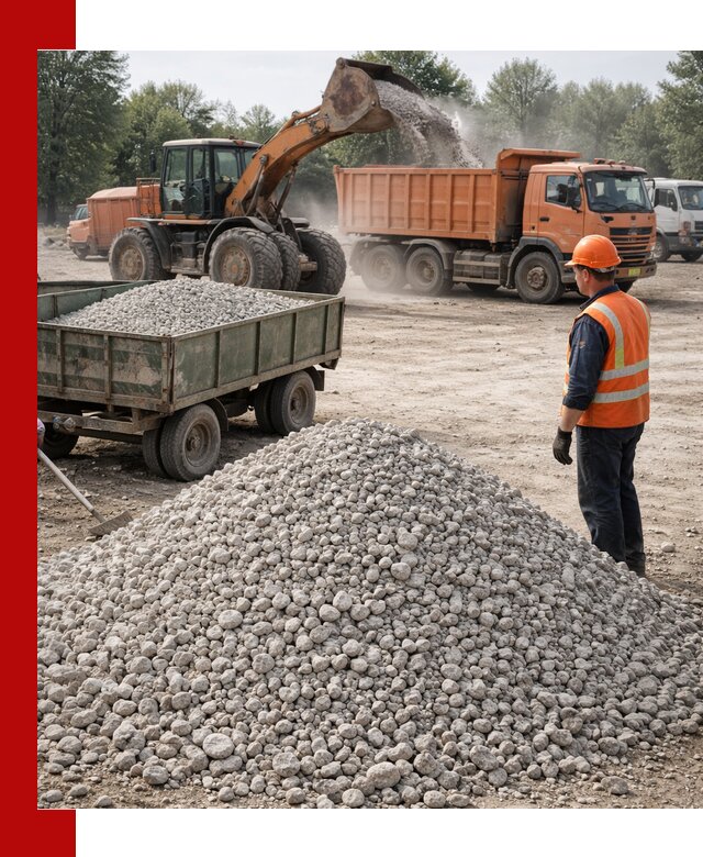 Доставка известнякового щебня фракция 20–40 в Орле