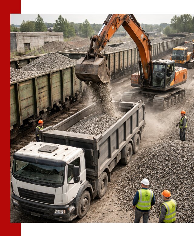 Железнодорожный щебень фракция 25–60 для поставок в Орле