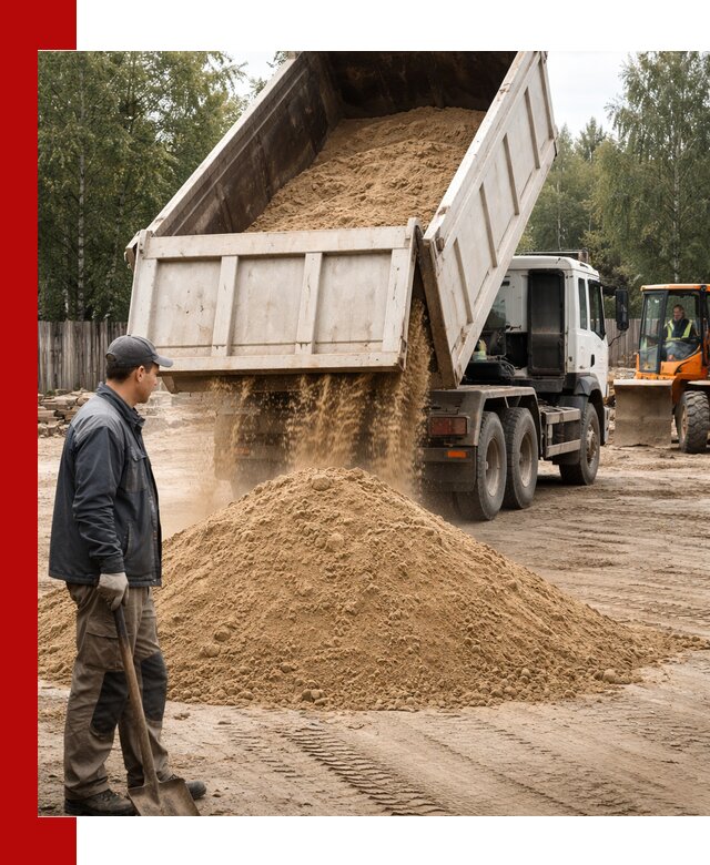 Доставка и продажа песка с разгрузкой в Орле