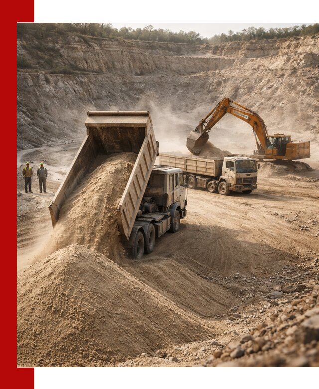 Карьерный песок навалом с доставкой в Орле