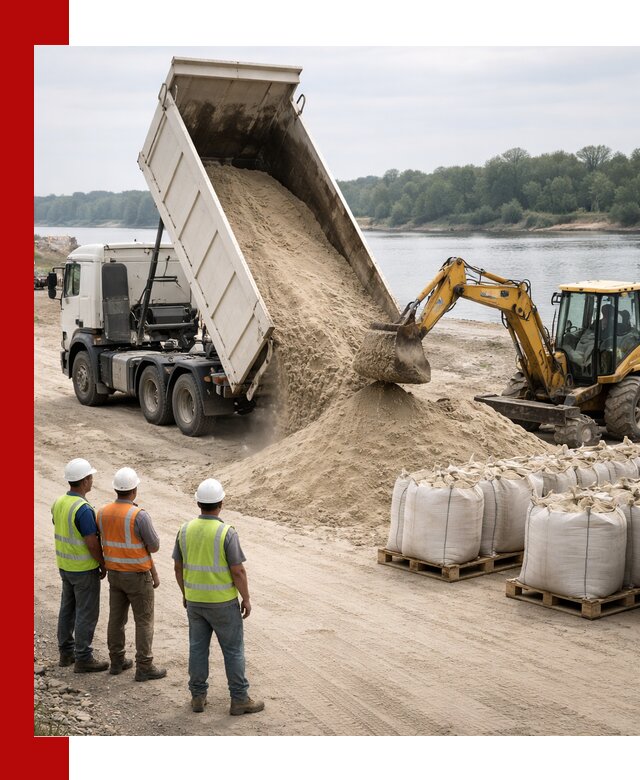 Доставка речного песка в Орле самосвалами и погрузкой