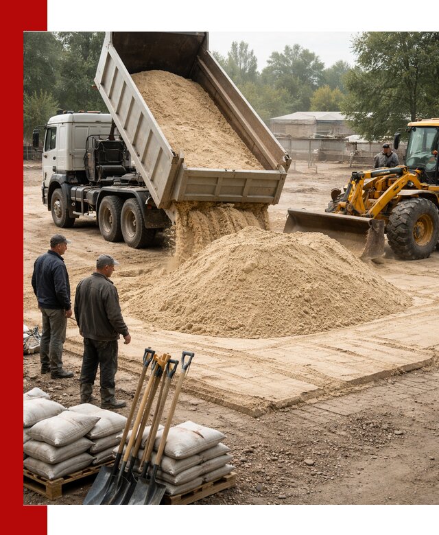 Доставка мытого песка в Орле с самосвалами по выгодной цене