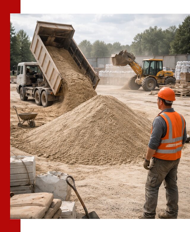 Доставка строительного песка с самосвалом в Орле