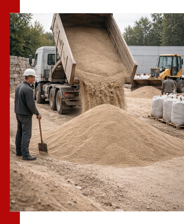 Кварцевый песок фракция 0–3 мм с доставкой в Орле