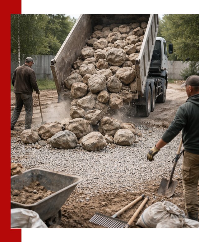 Доставка и укладка булыжника в Орле