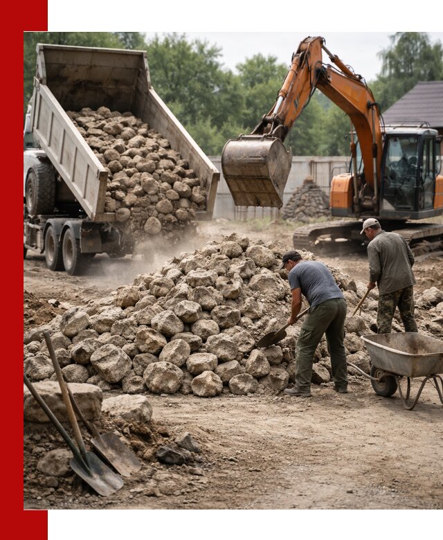 Доставка и разгрузка бутового камня в Орле