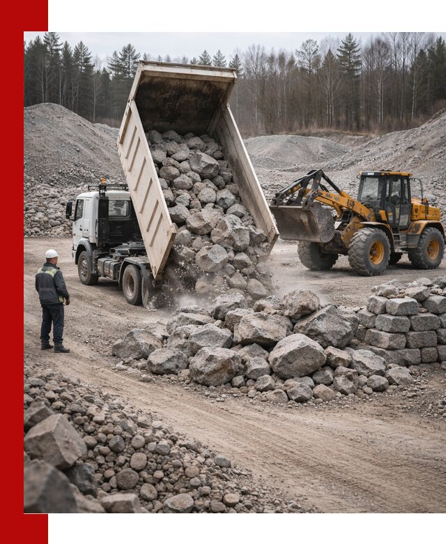 Доставка и продажа бутового гранитного камня в Орле