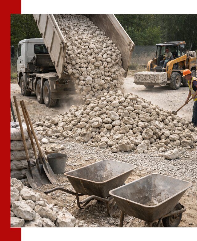 Доставка и продажа бутового известнякового камня в Орле