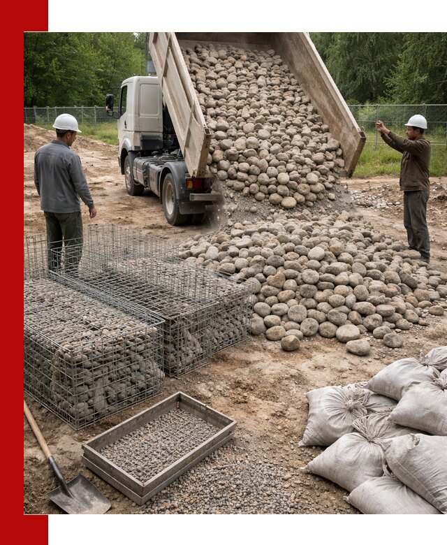 Камень для габионов фракция 70–151 в Орле