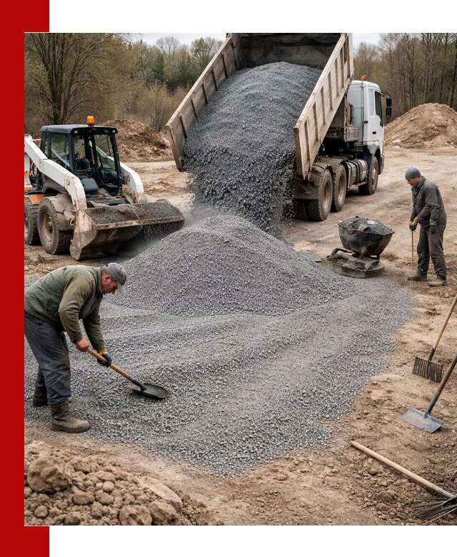 Отсев для подсыпки в Орле — доставка и подсыпка на участок