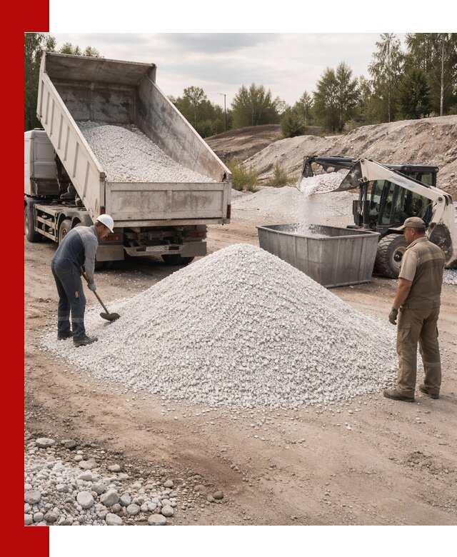 Доставка и продажа белой мраморной крошки в Орле