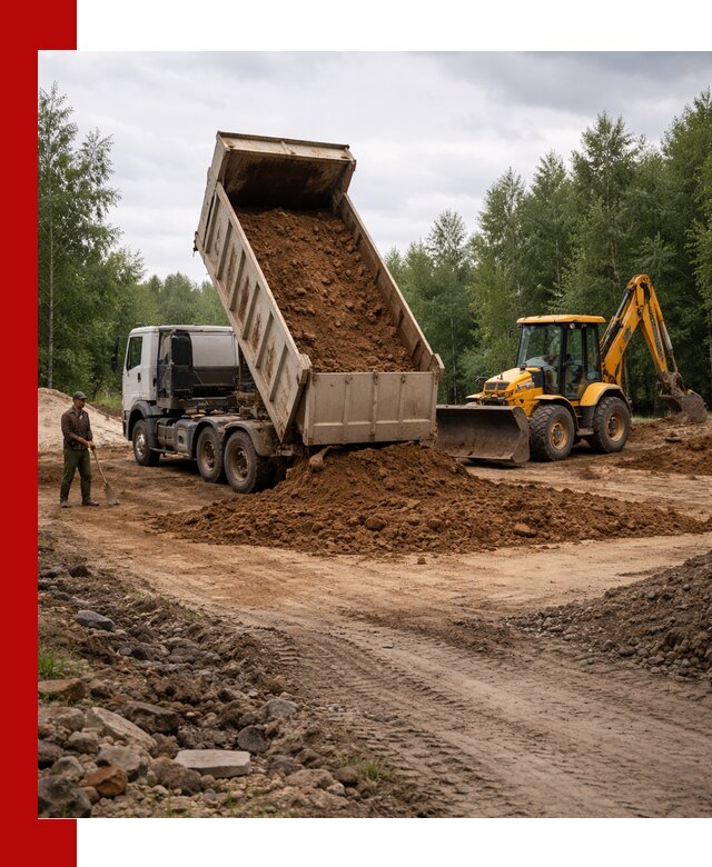 Доставка суглинка самосвалами в Орле подсыпка и планировка