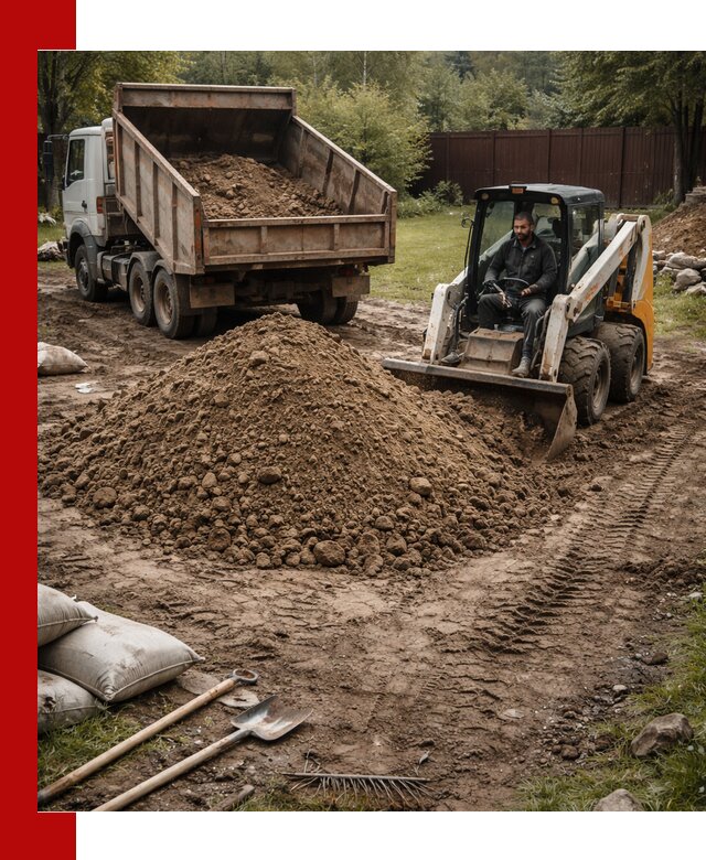 Суглинок для планировки участков в Орле с доставкой и выгрузкой