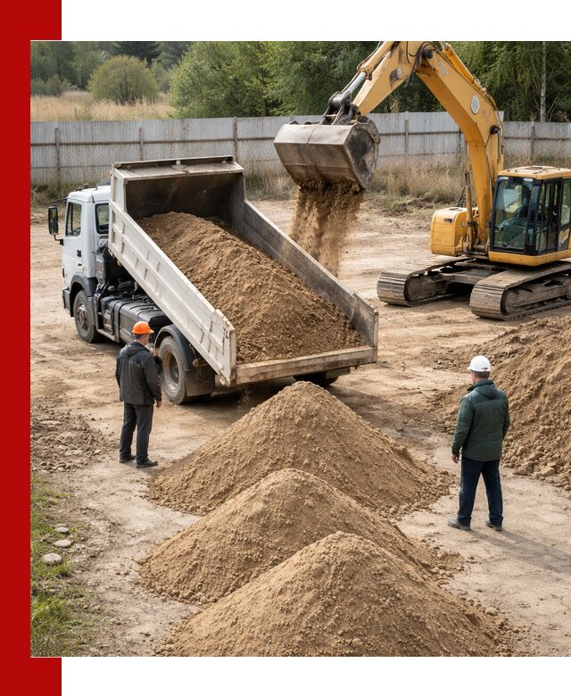 Доставка супеси вагонными и автопартиями в Орле