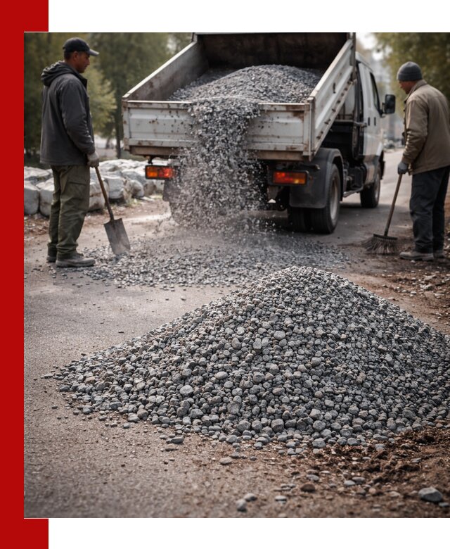 Гранитная крошка для посыпки дорог и тротуаров в Орле