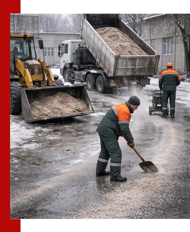 Реагент против гололеда с доставкой и нанесением в Орле