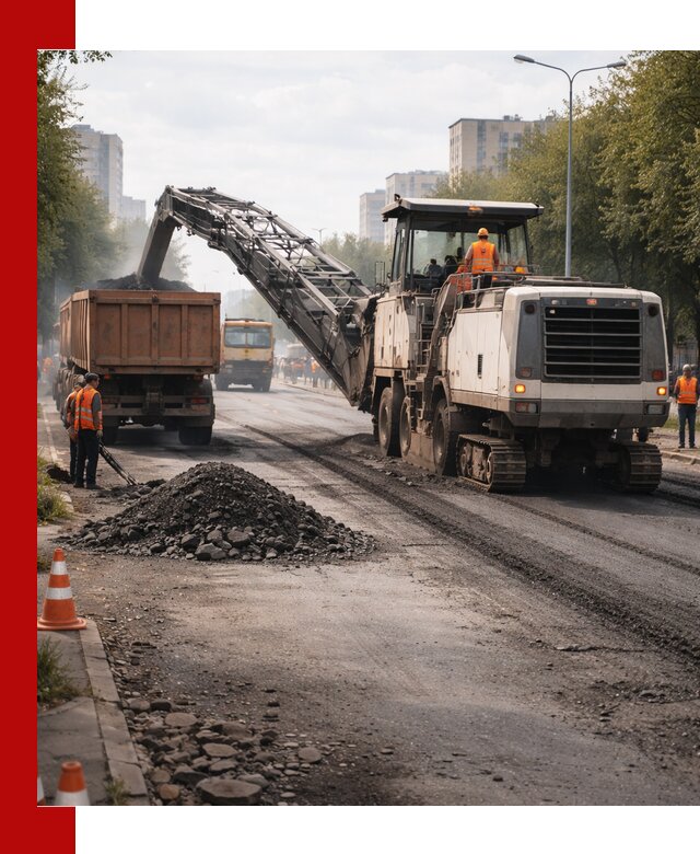 Фрезерованный асфальт в Орле — удаление и вывоз старого покрытия