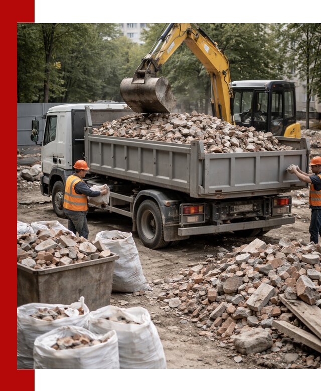 Вывоз строительного мусора в Орле с самосвалами и контейнерами